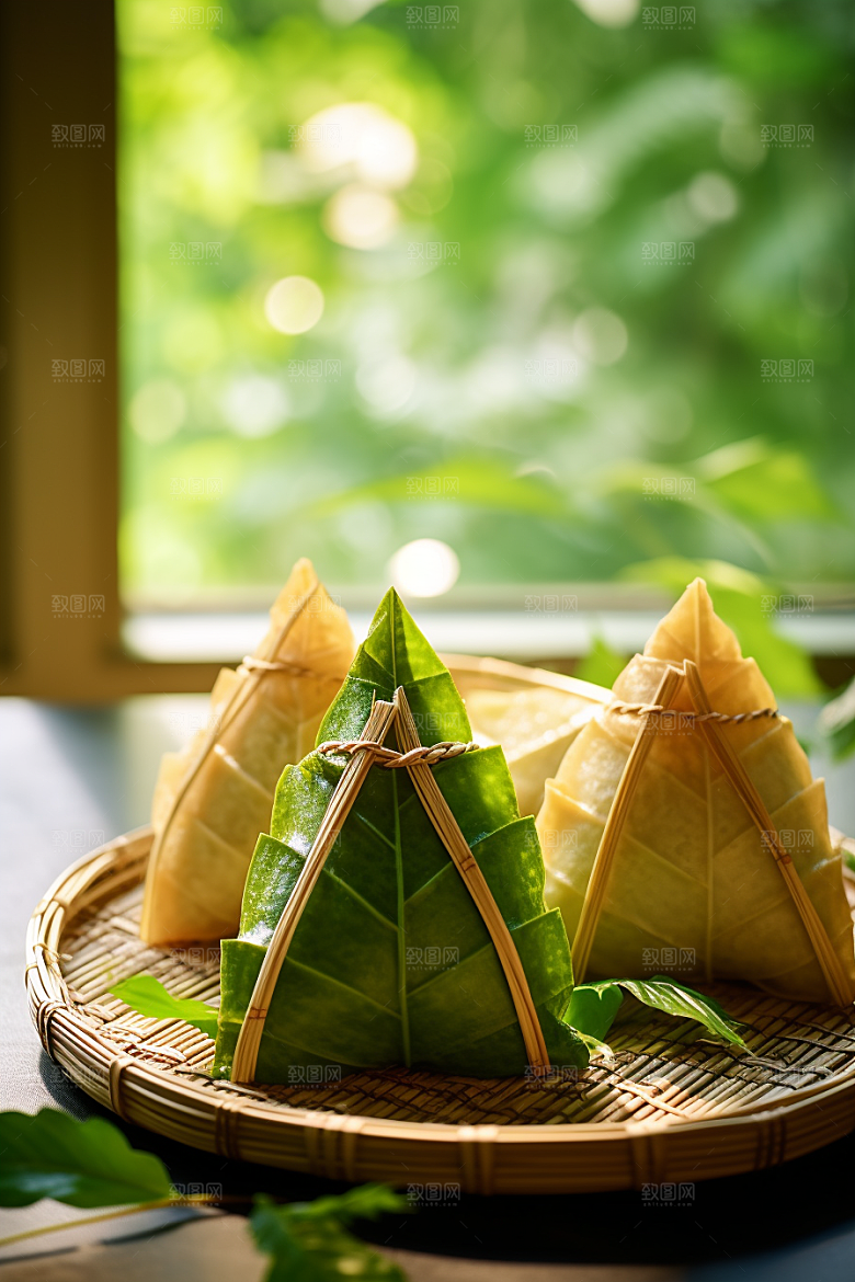 粽子小吃包粽子摄影图