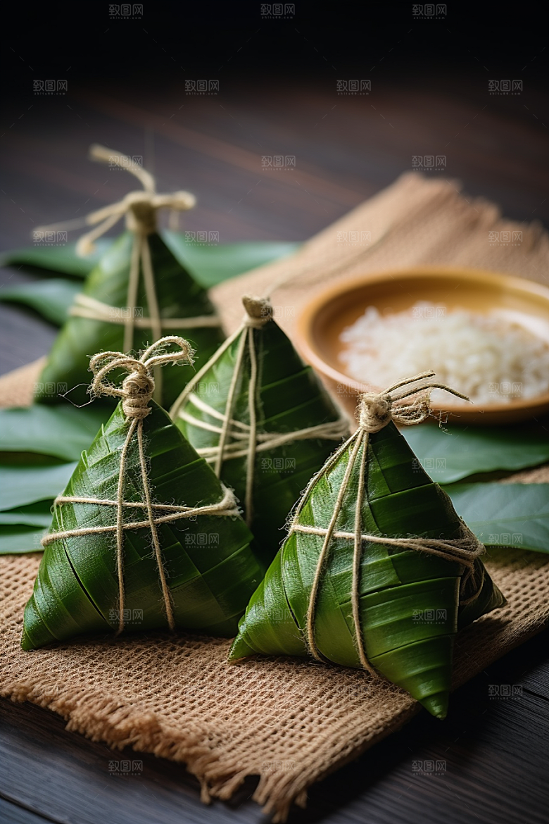 粽子传统美食小吃摄影图