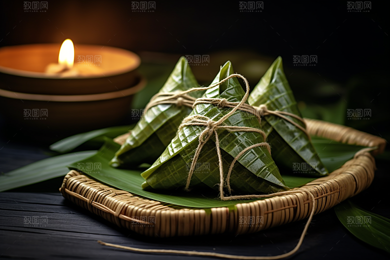 粽子美味传统美食摄影图