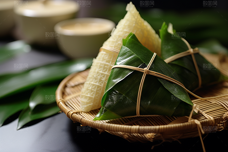 粽子传统美食自然摄影图