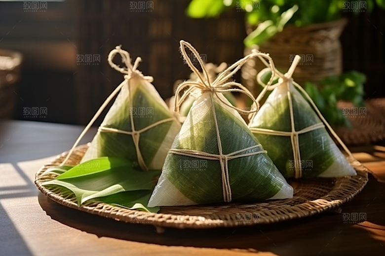 粽子传统美食高清摄影图