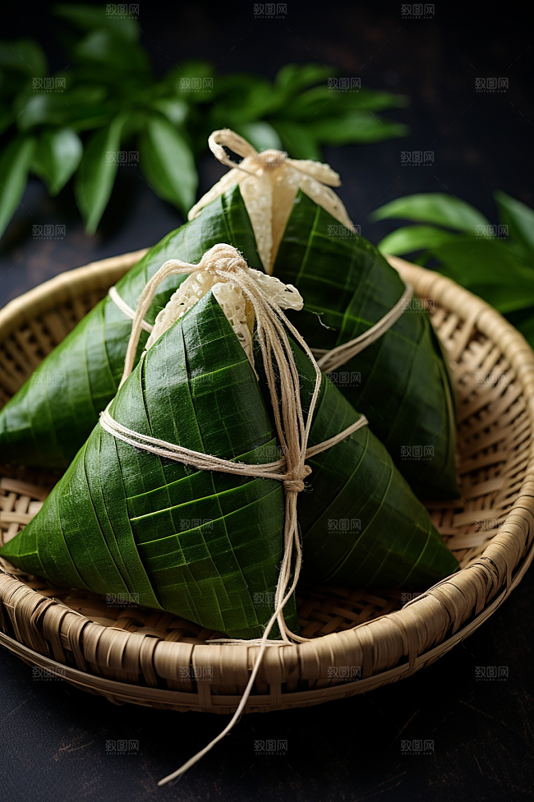 粽子小吃包粽子摄影图