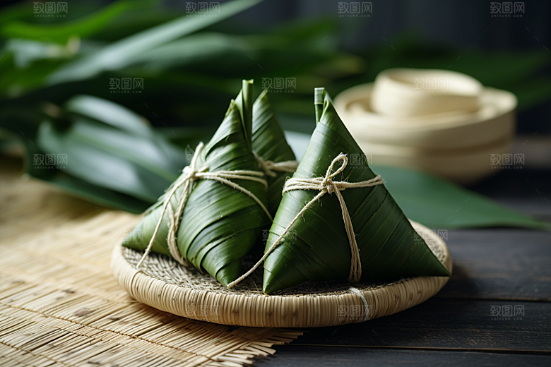 粽子小吃包粽子摄影图