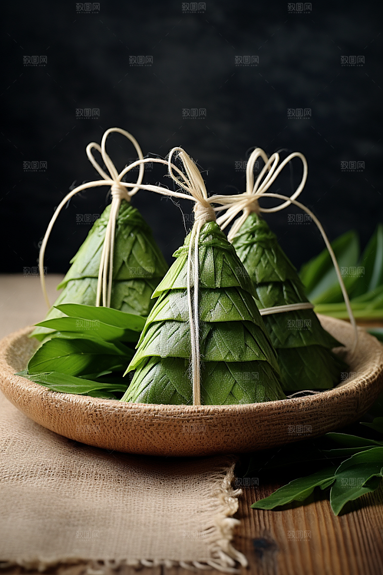 粽子小吃传统美食摄影图