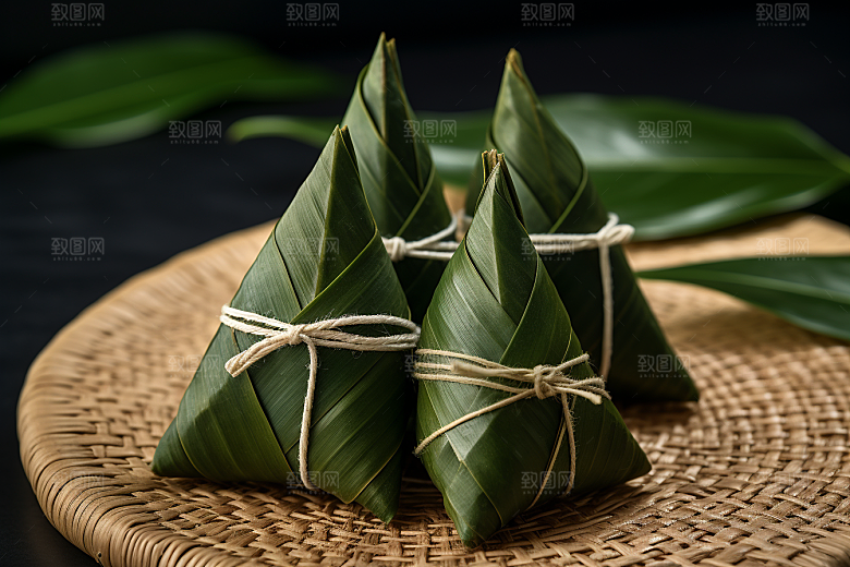 粽子包粽子节日节气摄影图