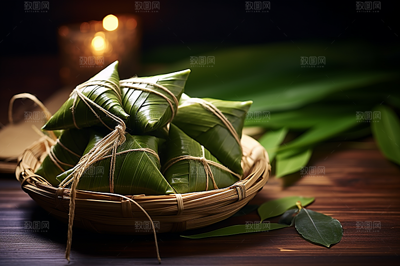 粽子美味包粽子摄影图