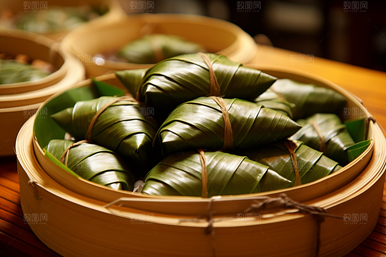 粽子高清粽叶摄影图