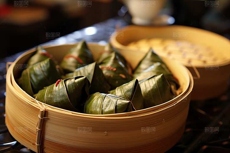 粽子传统美食自然摄影图