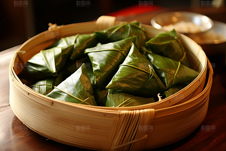 粽子包粽子美味摄影图