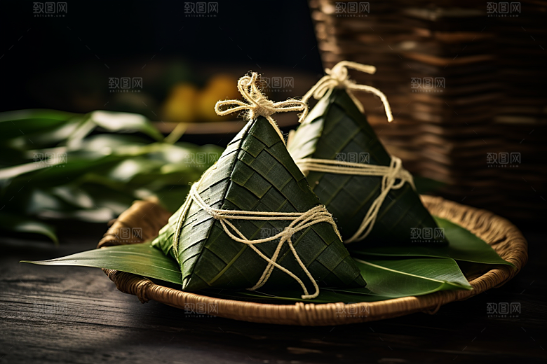 粽子小吃高清摄影图