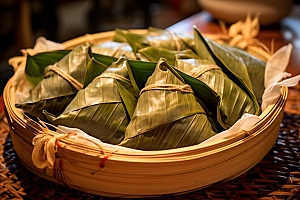 粽子端午节包粽子摄影图