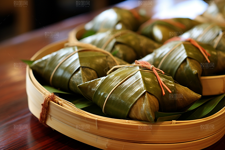 粽子端午节粽叶摄影图
