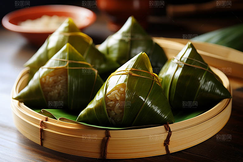 粽子粽叶节日节气摄影图