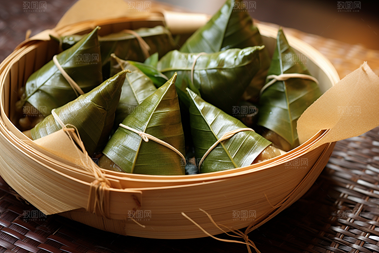 粽子端午节包粽子摄影图