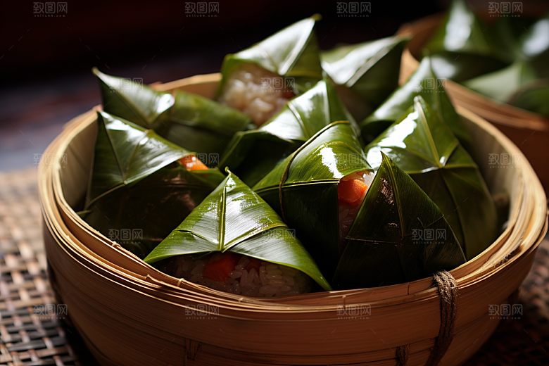 粽子粽叶节日节气摄影图