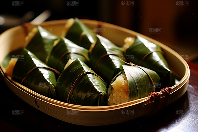 粽子包粽子节日节气摄影图
