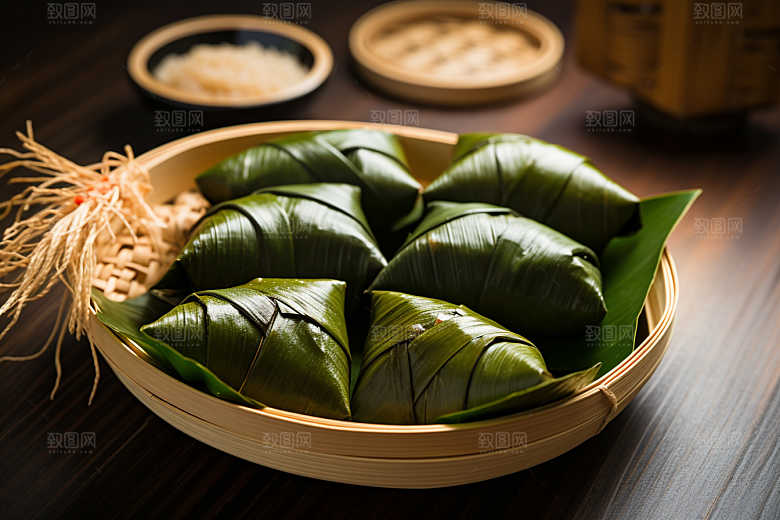 粽子美味包粽子摄影图