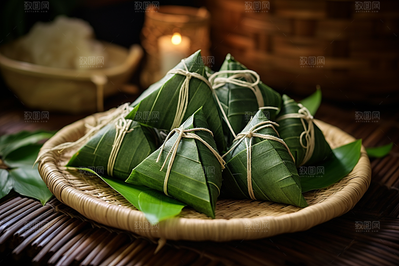 粽子包粽子节日节气摄影图