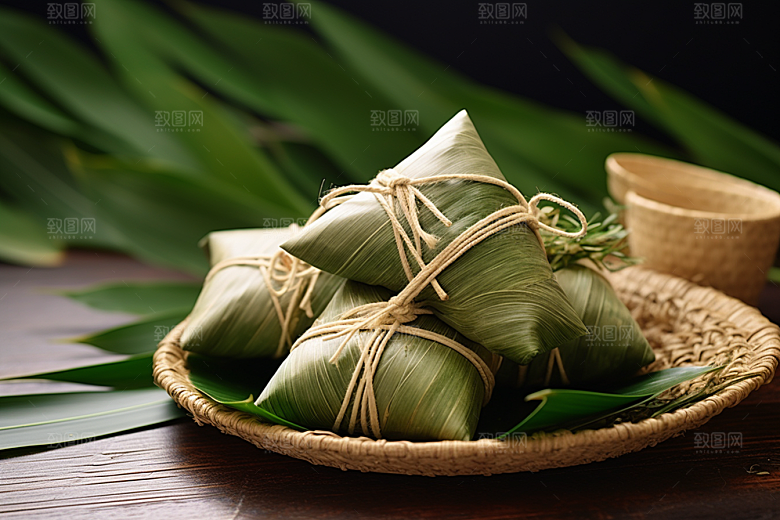 粽子包粽子美味摄影图