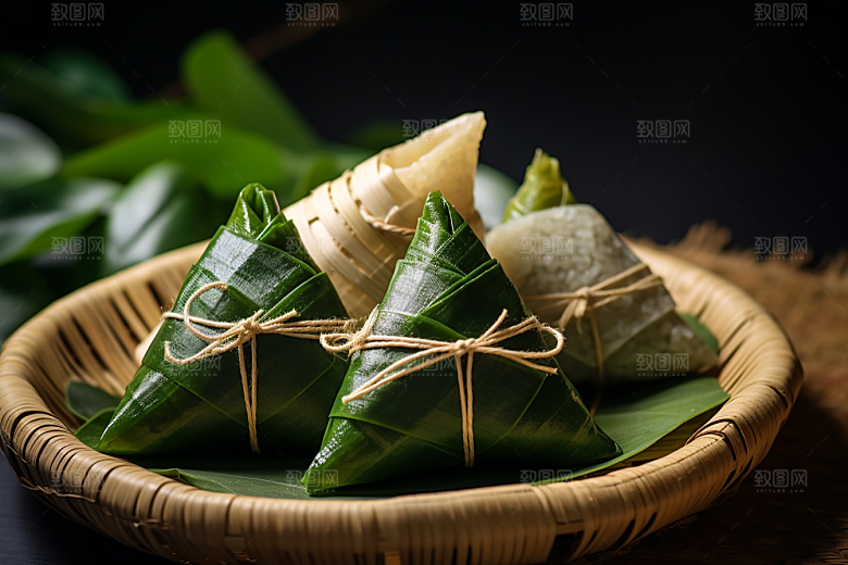 粽子小吃高清摄影图