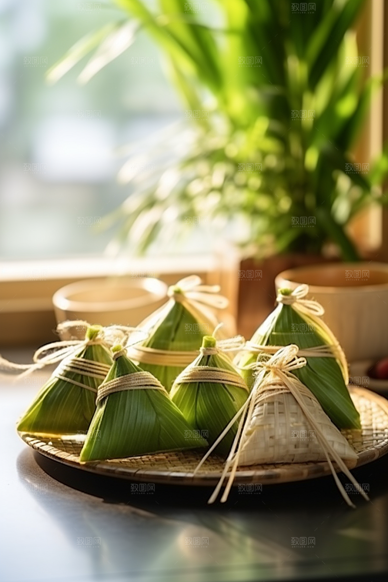 粽子粽叶节日节气摄影图