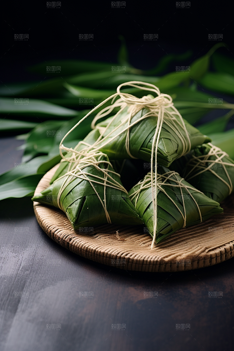 粽子包粽子节日节气摄影图