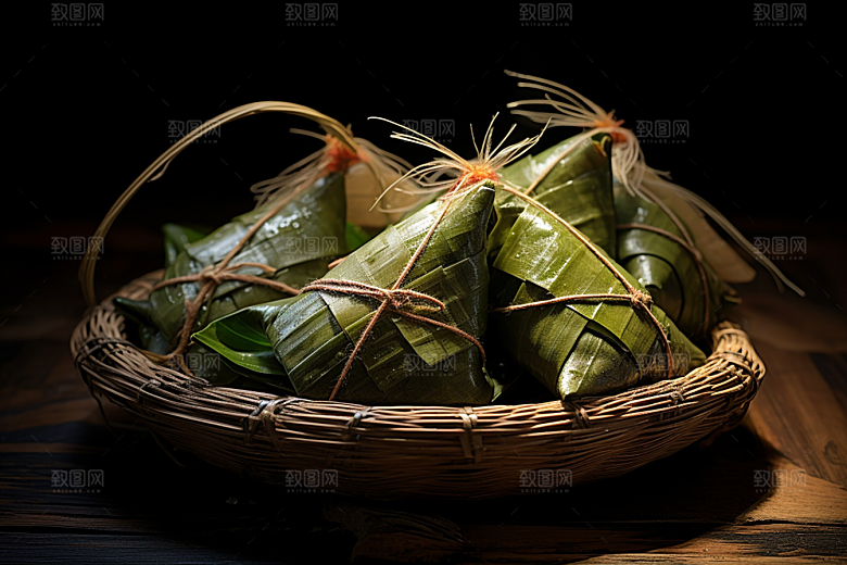 粽子包粽子端午节摄影图