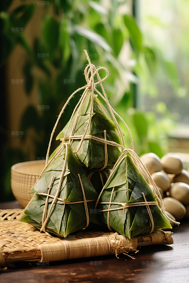 粽子美味包粽子摄影图