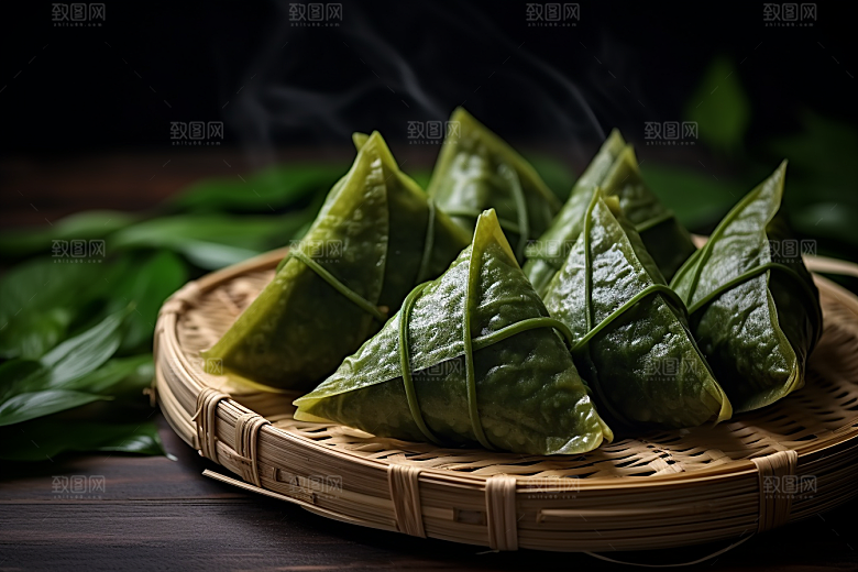 粽子小吃包粽子摄影图
