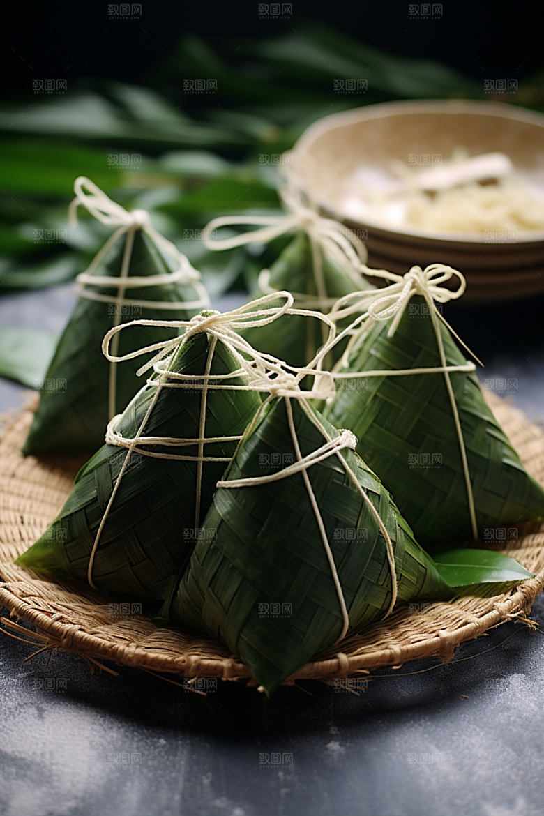 粽子包粽子节日节气摄影图