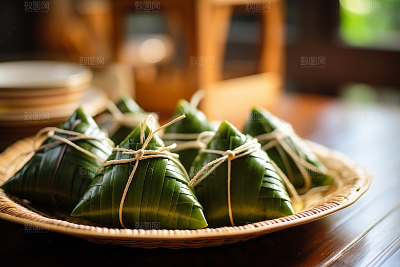 粽子端午节包粽子摄影图