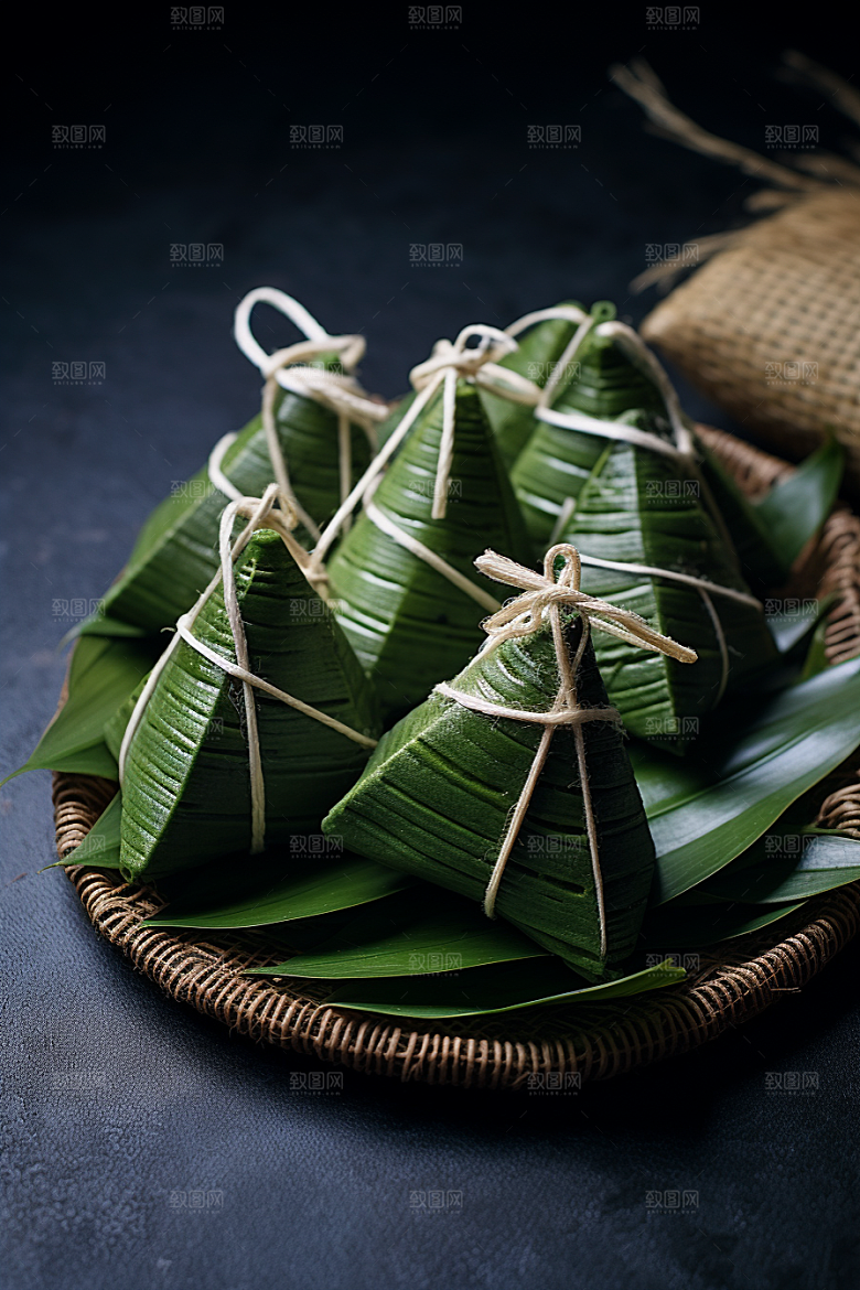 粽子美味包粽子摄影图