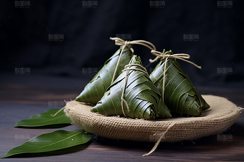 粽子端午节包粽子摄影图