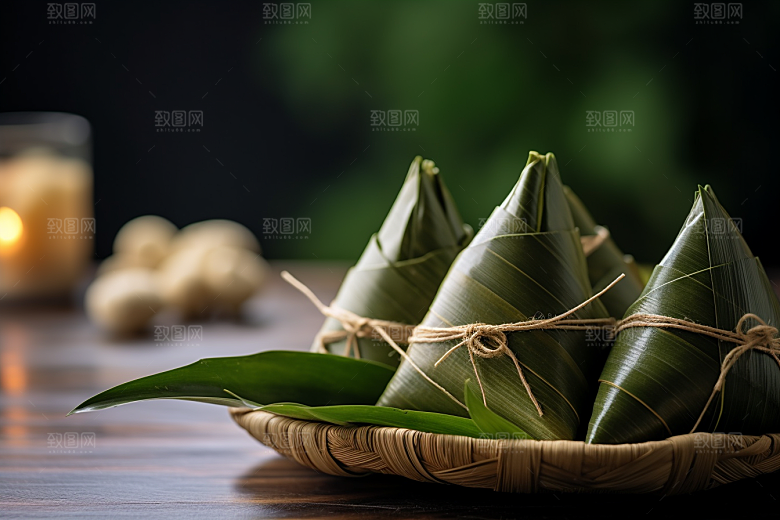 粽子节日节气包粽子摄影图
