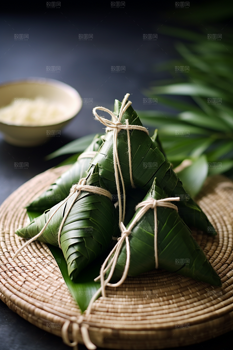 粽子粽叶节日节气摄影图