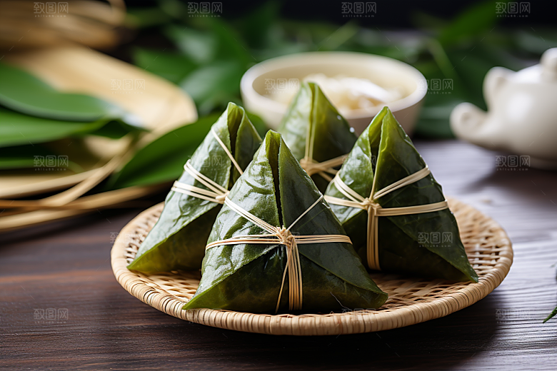 粽子小吃传统美食摄影图
