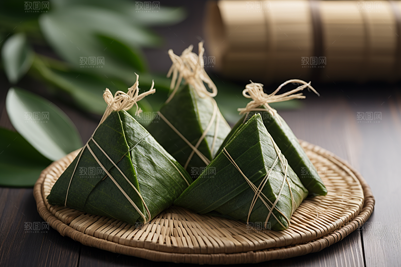 粽子粽叶节日节气摄影图