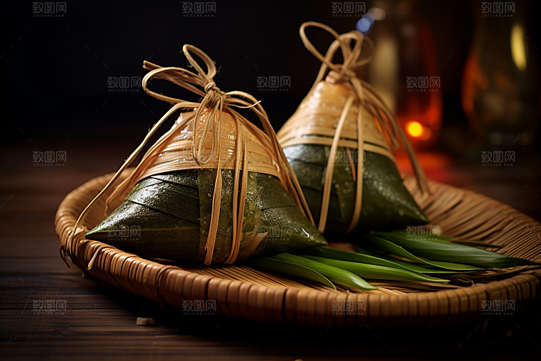 粽子高清包粽子摄影图