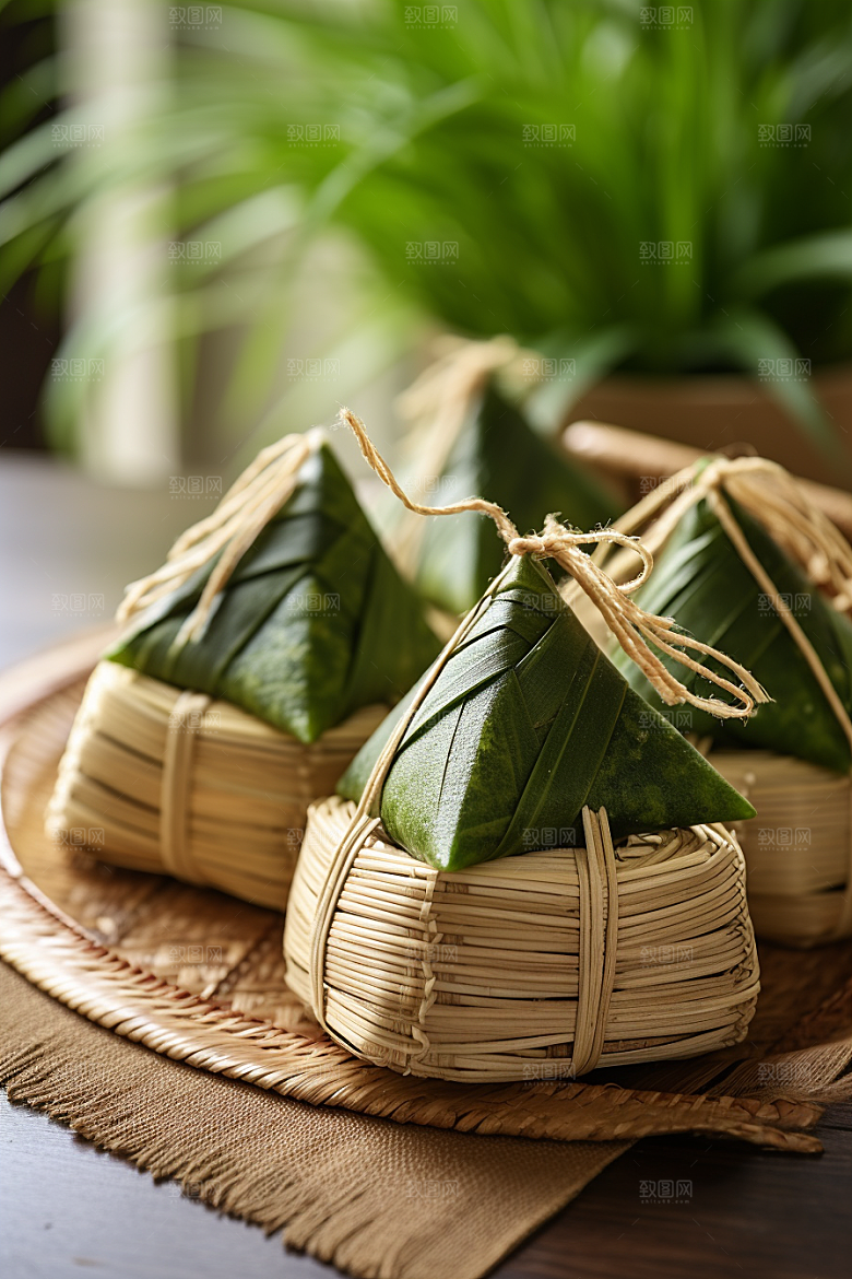 粽子包粽子节日节气摄影图