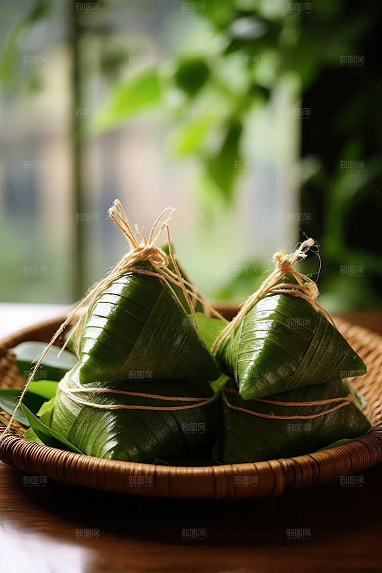 粽子小吃传统美食摄影图