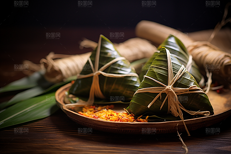粽子节日节气包粽子摄影图
