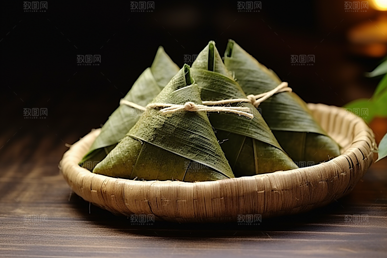 粽子节日节气包粽子摄影图