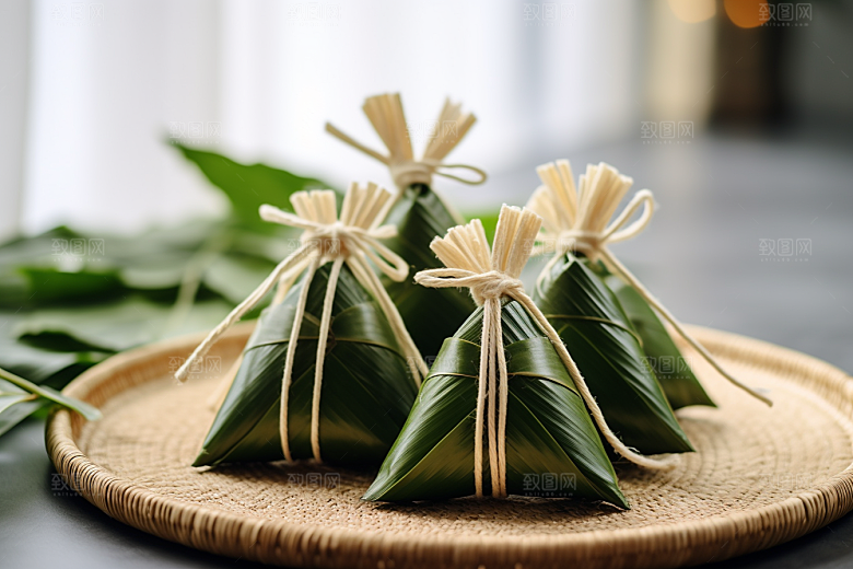 粽子端午节包粽子摄影图