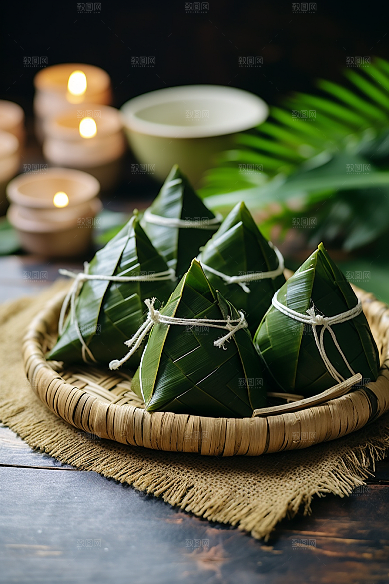 粽子包粽子美味摄影图
