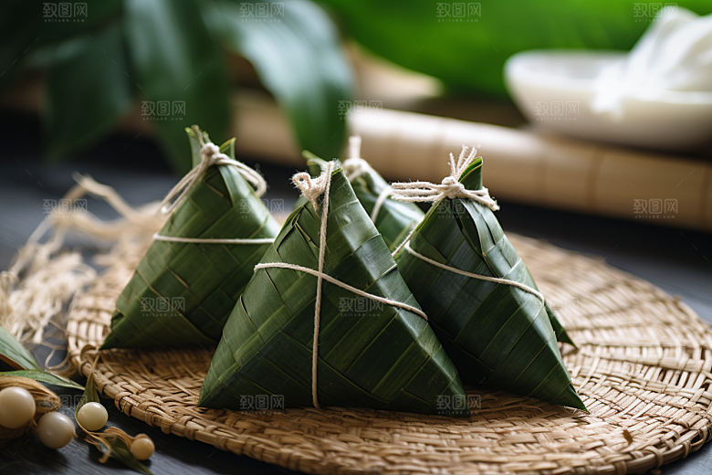 粽子高清包粽子摄影图