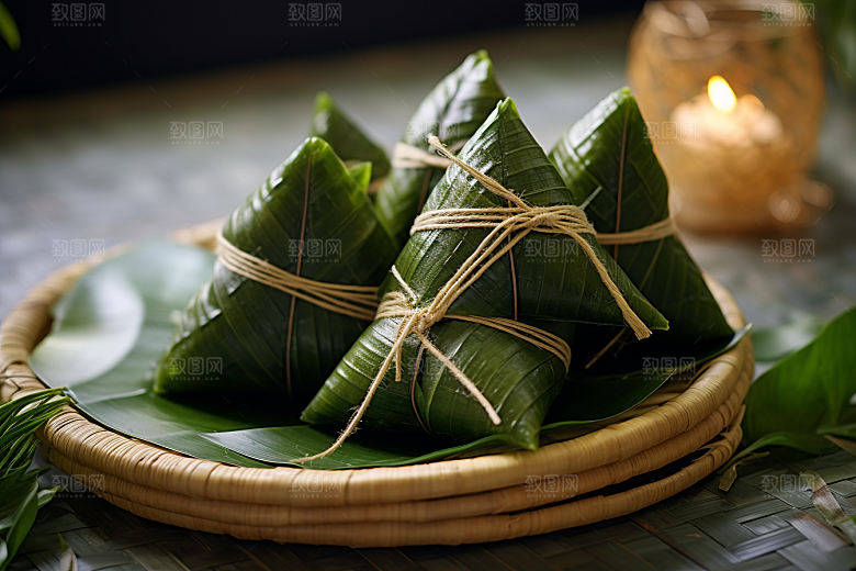 粽子小吃高清摄影图