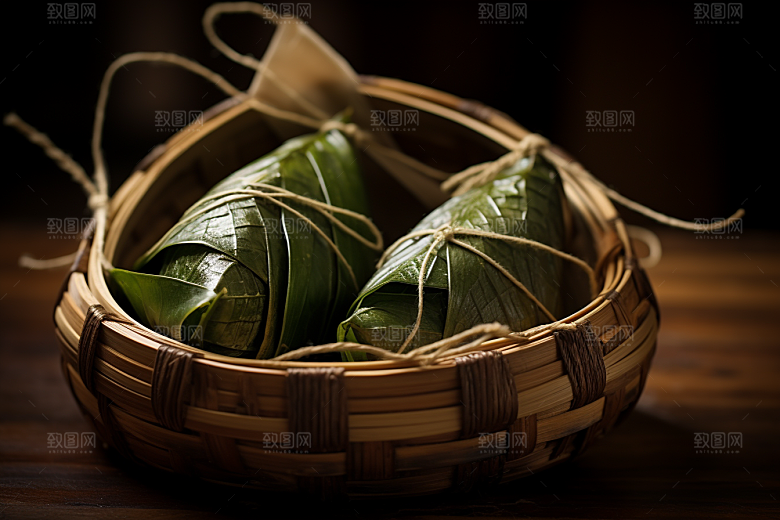 粽子节日节气包粽子摄影图
