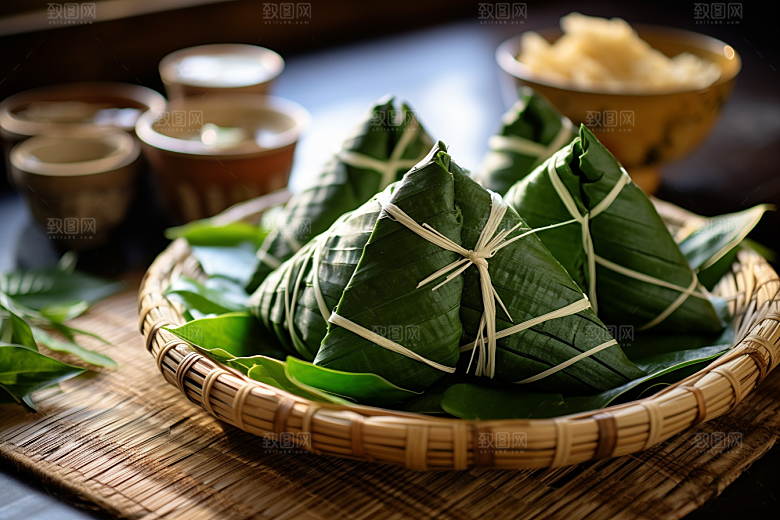 粽子包粽子小吃摄影图