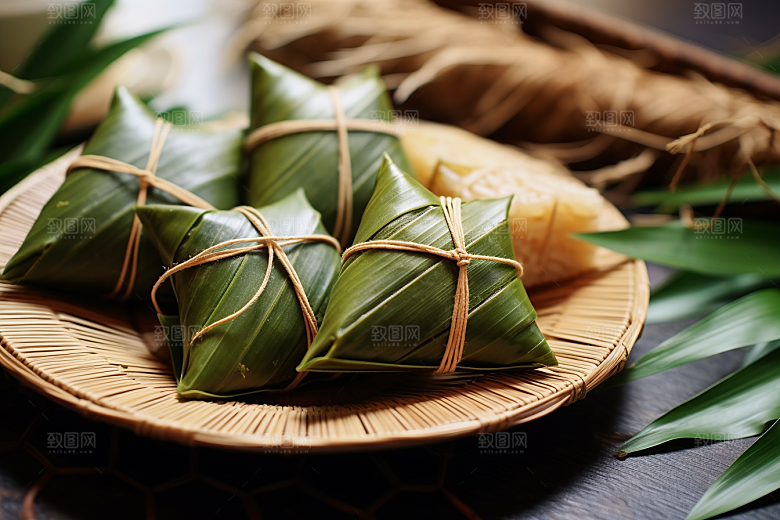 粽子传统美食小吃摄影图