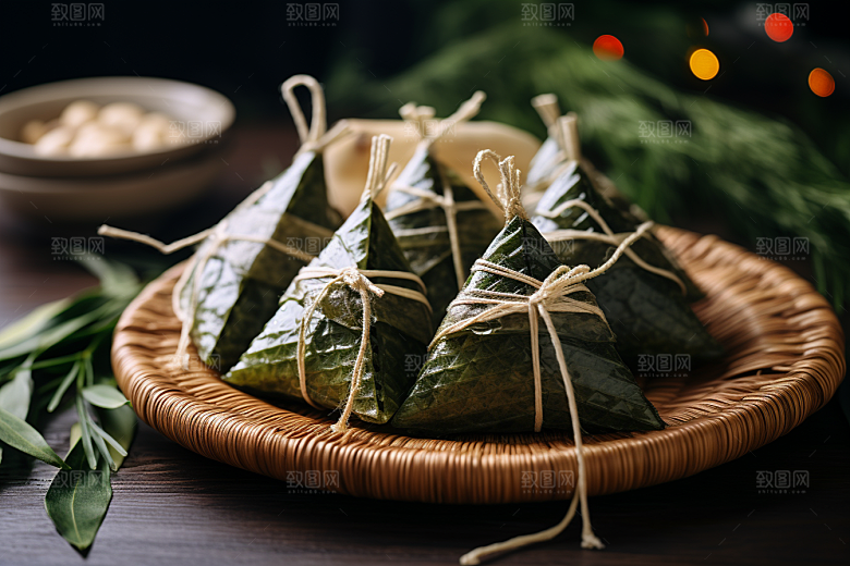 粽子包粽子小吃摄影图